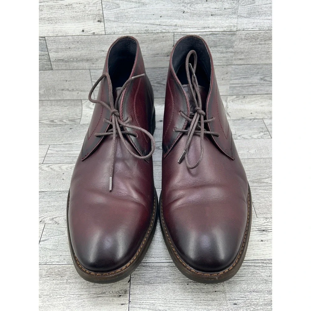 Moretti Black Label Mens Glen Burgundy Leather‎ Chukka Boots B5800M Size 13 D